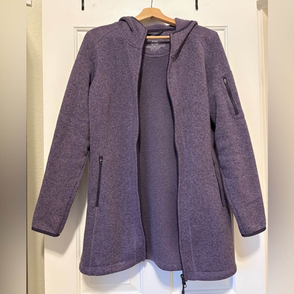 L.L. Bean Women's Sweater Fleece Thigh-length Jacket - Purple